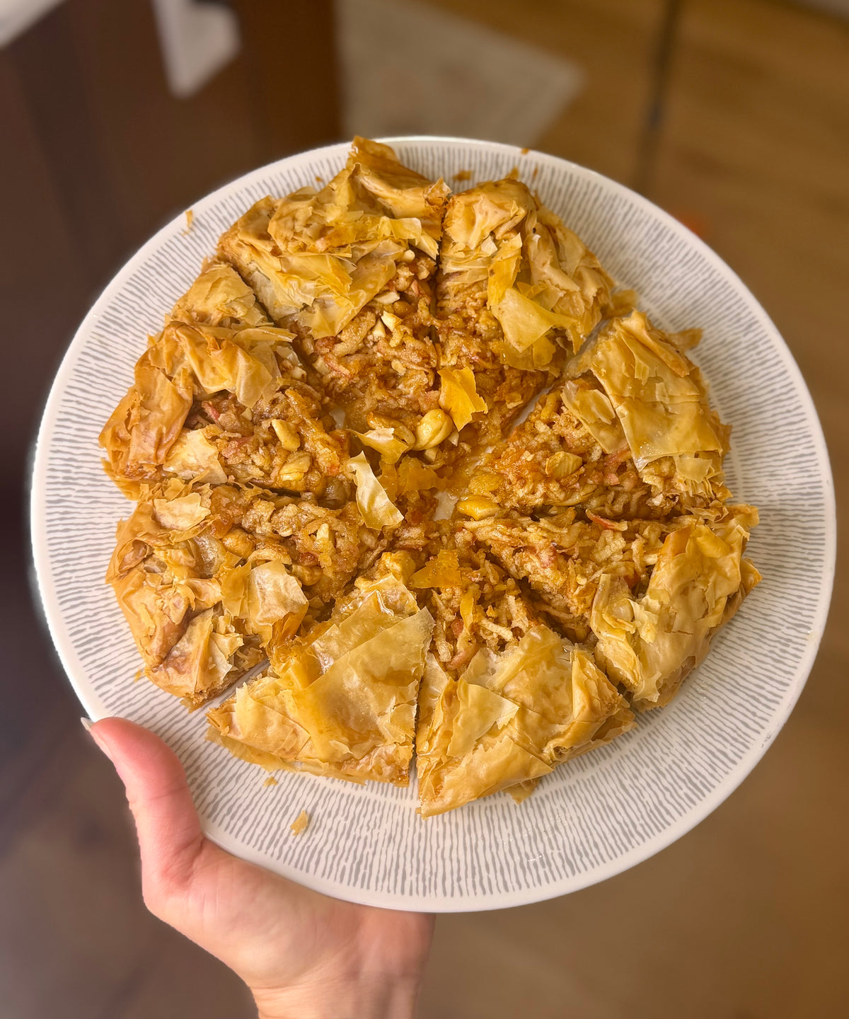 Apple Cashew Baklava Tart, Parve
