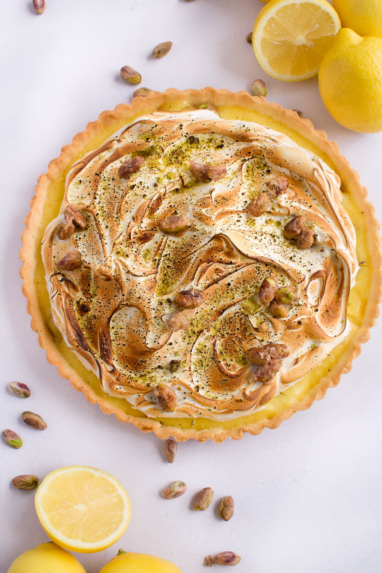 Pistachio Lemon Meringue Pie, Parve