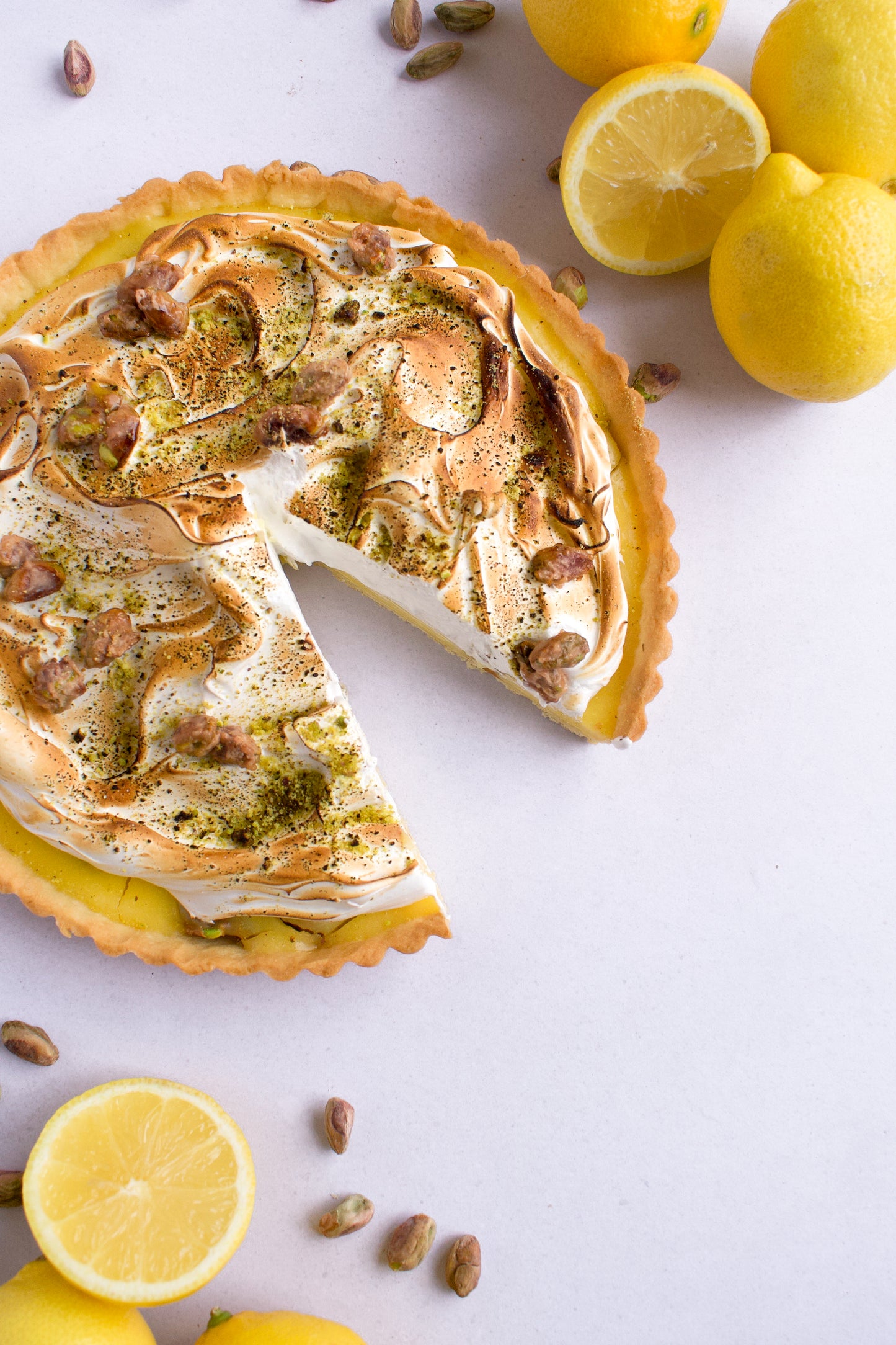 Pistachio Lemon Meringue Pie, Parve