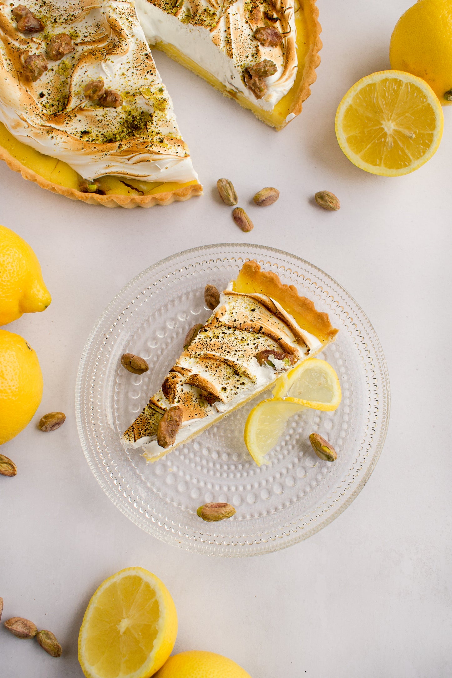Pistachio Lemon Meringue Pie, Parve